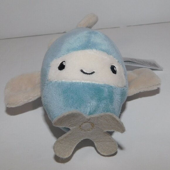H&M Home 7" Plush Stuffed Rattle Blue Gray Airplane Plane Baby lovey toy - Picture 1 of 6